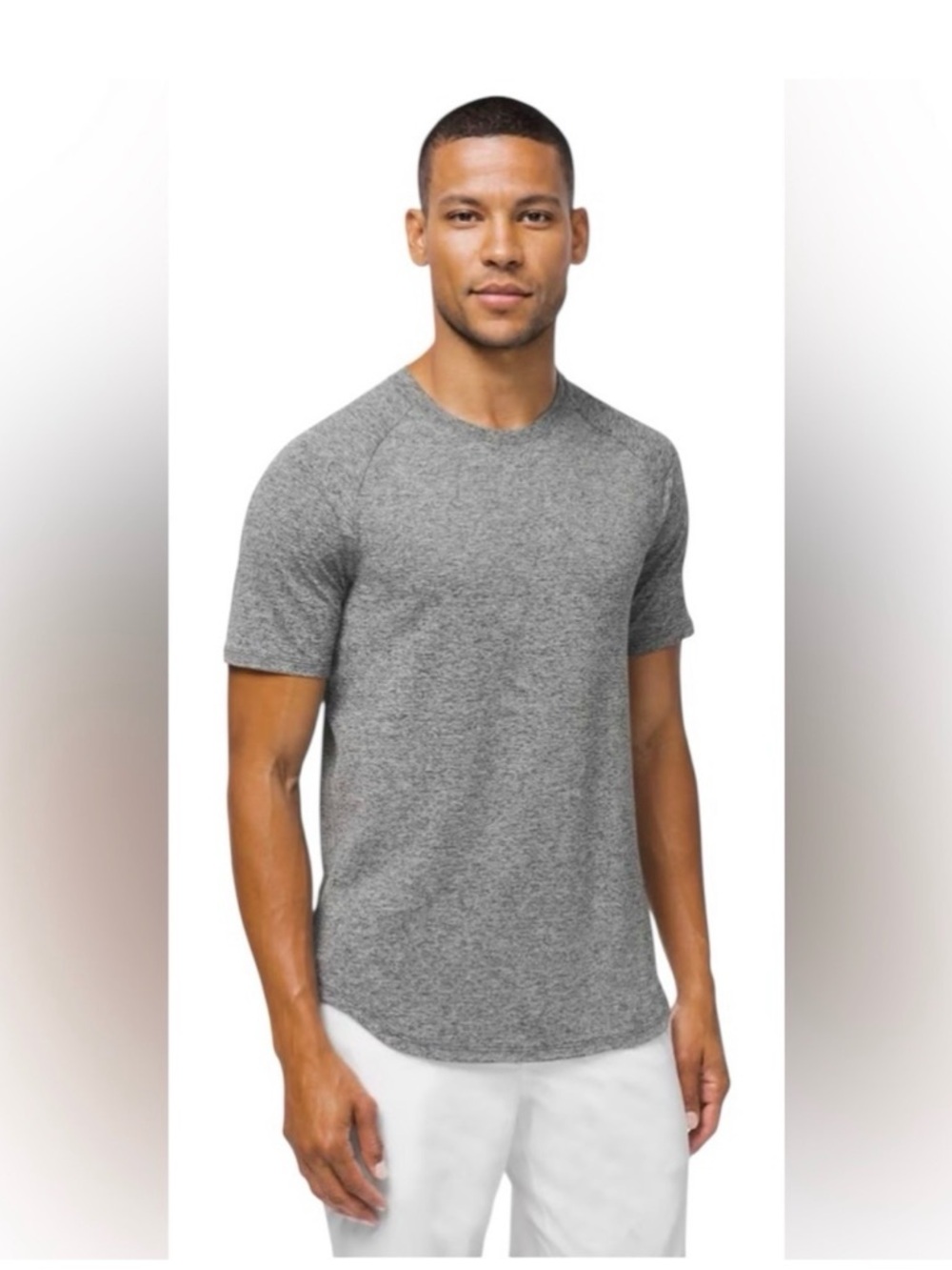 Lululemon Heather Gray Drysense Short Sleeve Performance Training Tee Men’s XL